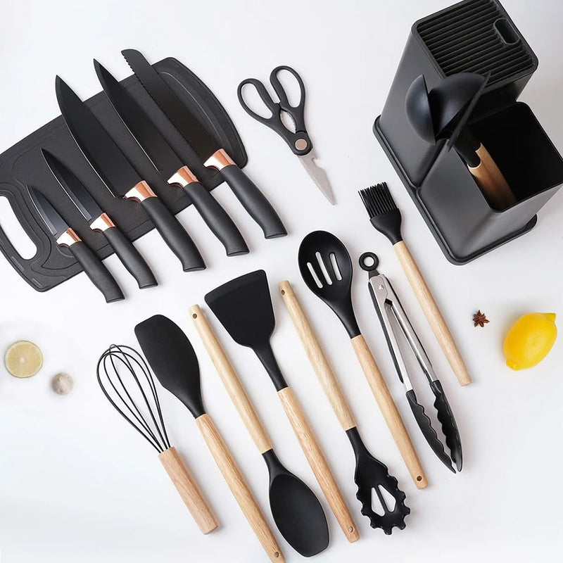 KIT أدوات المطبخ 18 قطعة + حامل